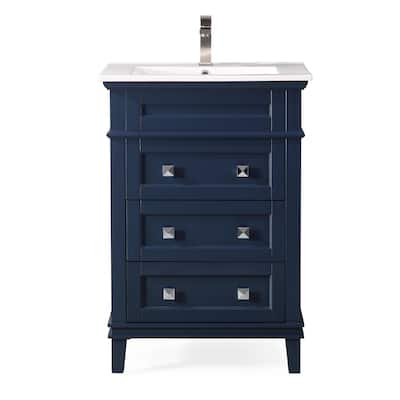 24" Tennant Brand Felix Modern Navy Blue Sink Bathroom Vanity