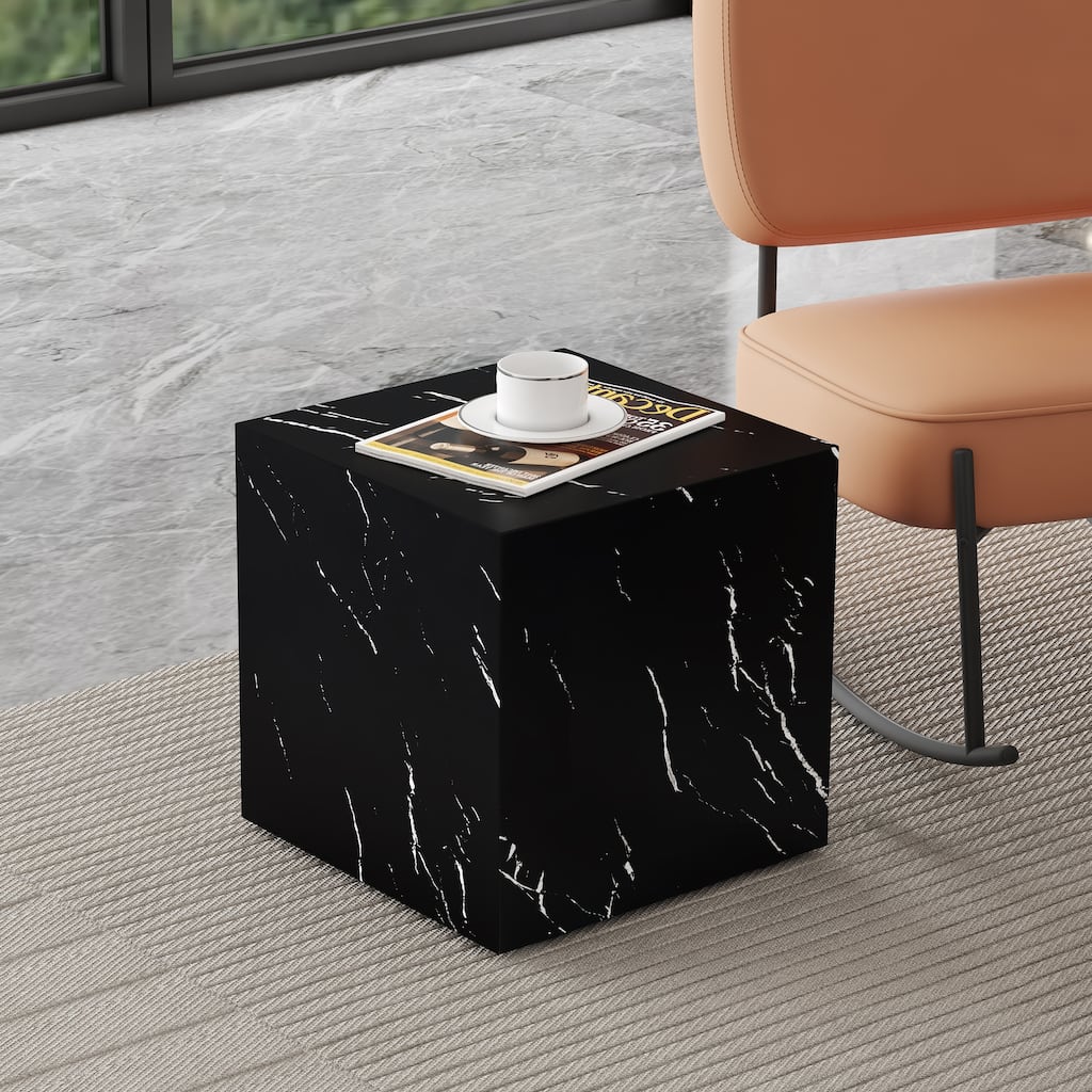 GDFStudio Balthazar Wood Marble Texture Coffee Table