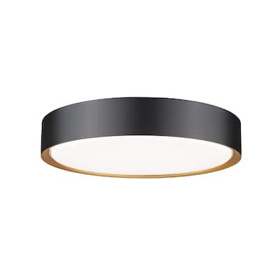 Kawan 1 Light Flush Mount in Matte Black + Modern Gold