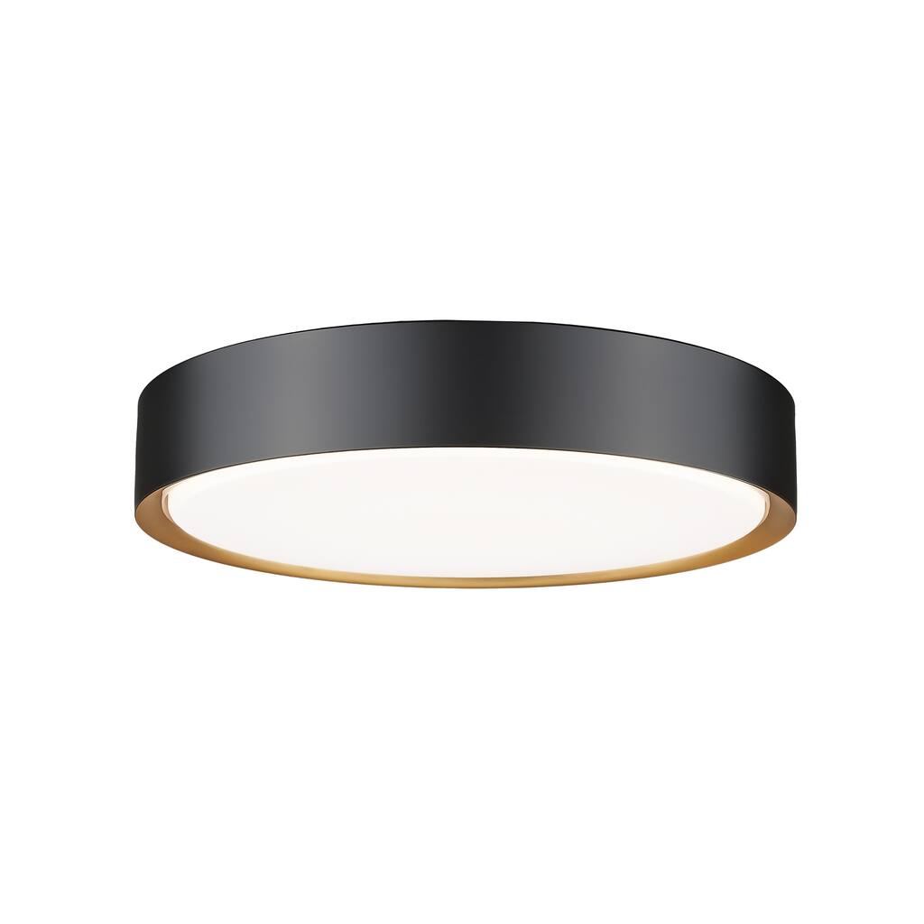 Kawan 1 Light Flush Mount in Matte Black + Modern Gold