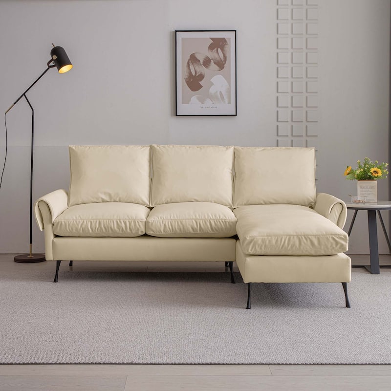 81" Technical leather L-Shaped Sofa Couch
