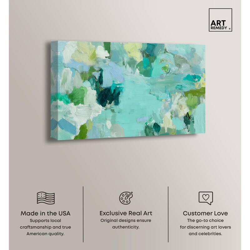 Alista Green Blues Canvas by Art Remedy, Gallery Wrapped