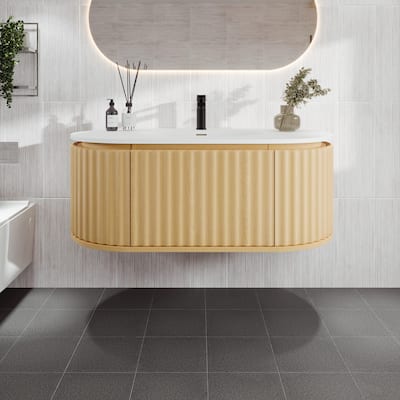 Eviva Haven 39"W Oak Wallmount Bath Vanity with Integrated Sink
