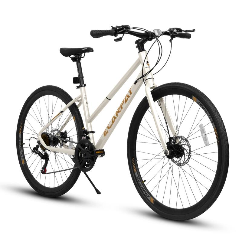 700C Lightweight Commuter Road Bike with 21 Speed Bicycle, Disc Brakes Aluminum Alloy Frame for City Rides and Student Travel