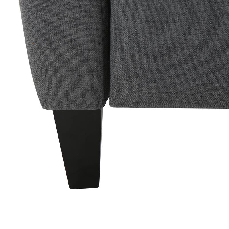 Push-Back Recliner Chair, High-Back Fabric Armchair with Rolled Arms, Single Sofa Recliner with Wood Legs, Classic Lounge Chair