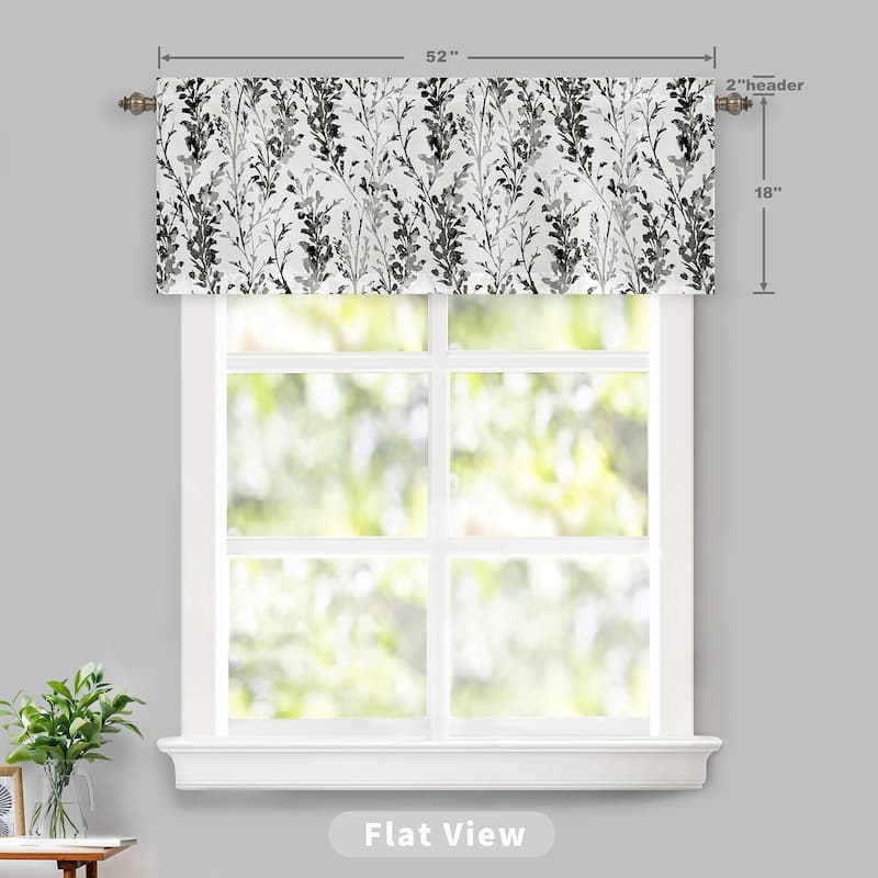DriftAway Heather ValanceThermal Insulated Farmhouse Rod Pocket Window Valances