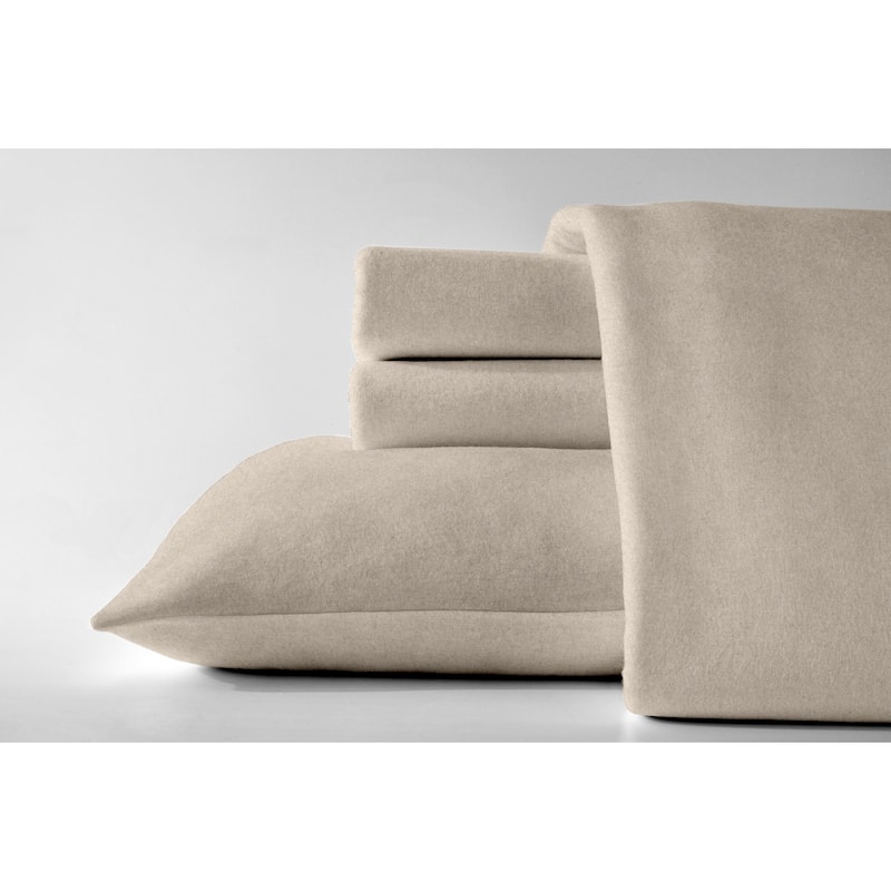 Dormisette Luxury German Flannel 6-Ounce Cotton Bed Sheet Set - Full - Camel Beige