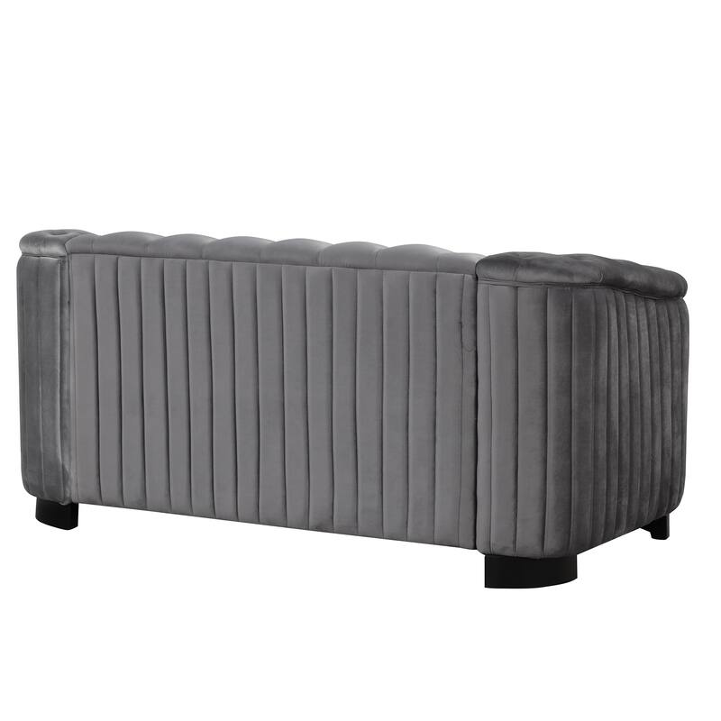 64.3" Velvet 2-Seat Sofa with Wood Frame & Ergonomic Backrest