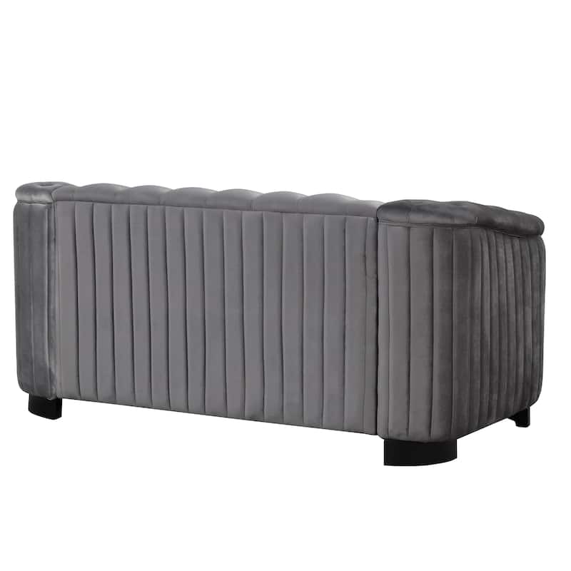 64.3" Velvet Upholstered Loveseat Sofa,Modern Loveseat Sofa with Thick Removable Seat Cushion,2-Person Loveseat Sofa Couch