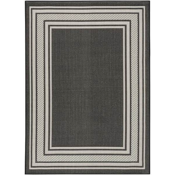 slide 2 of 6, Nourison Horizon Indoor/Outdoor Geometric Area Rug 4' x 6' - Black