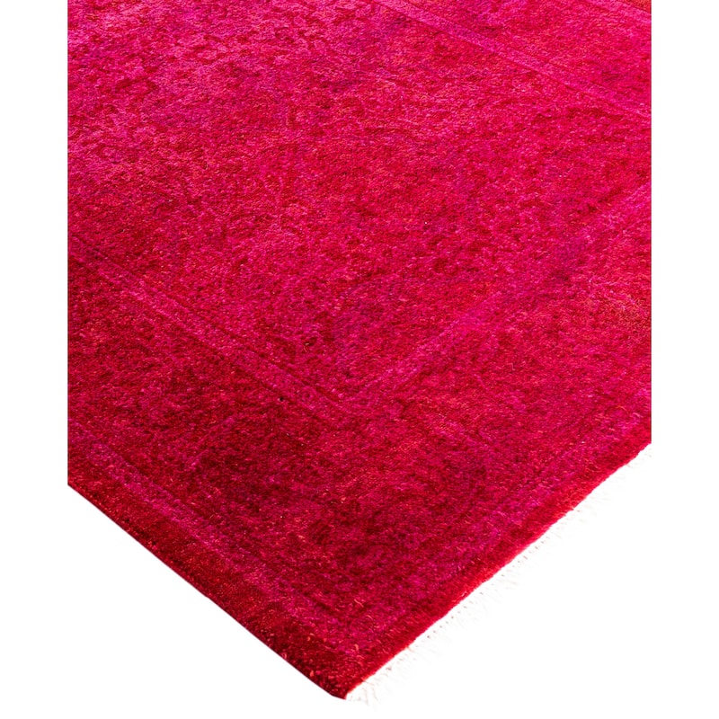 Overdyed One-of-a-Kind Hand-Knotted Area Rug - Red - 2' 7" x 4' 1"