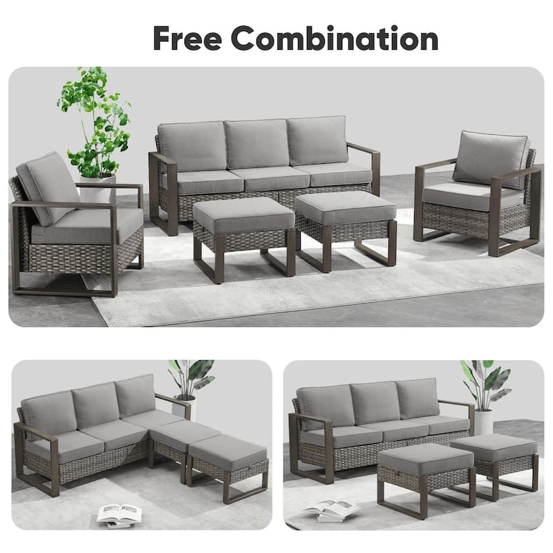 High Back Outdoor Furniture with Thick Cushion