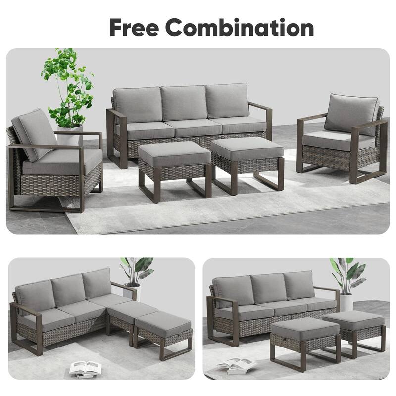 Outdoor Patio Chair with Thick Cushion