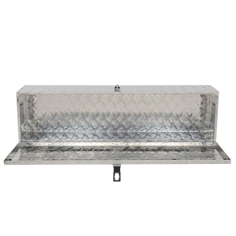 50" Elegant 5-Strips Pattern Aluminum Toolbox Silver