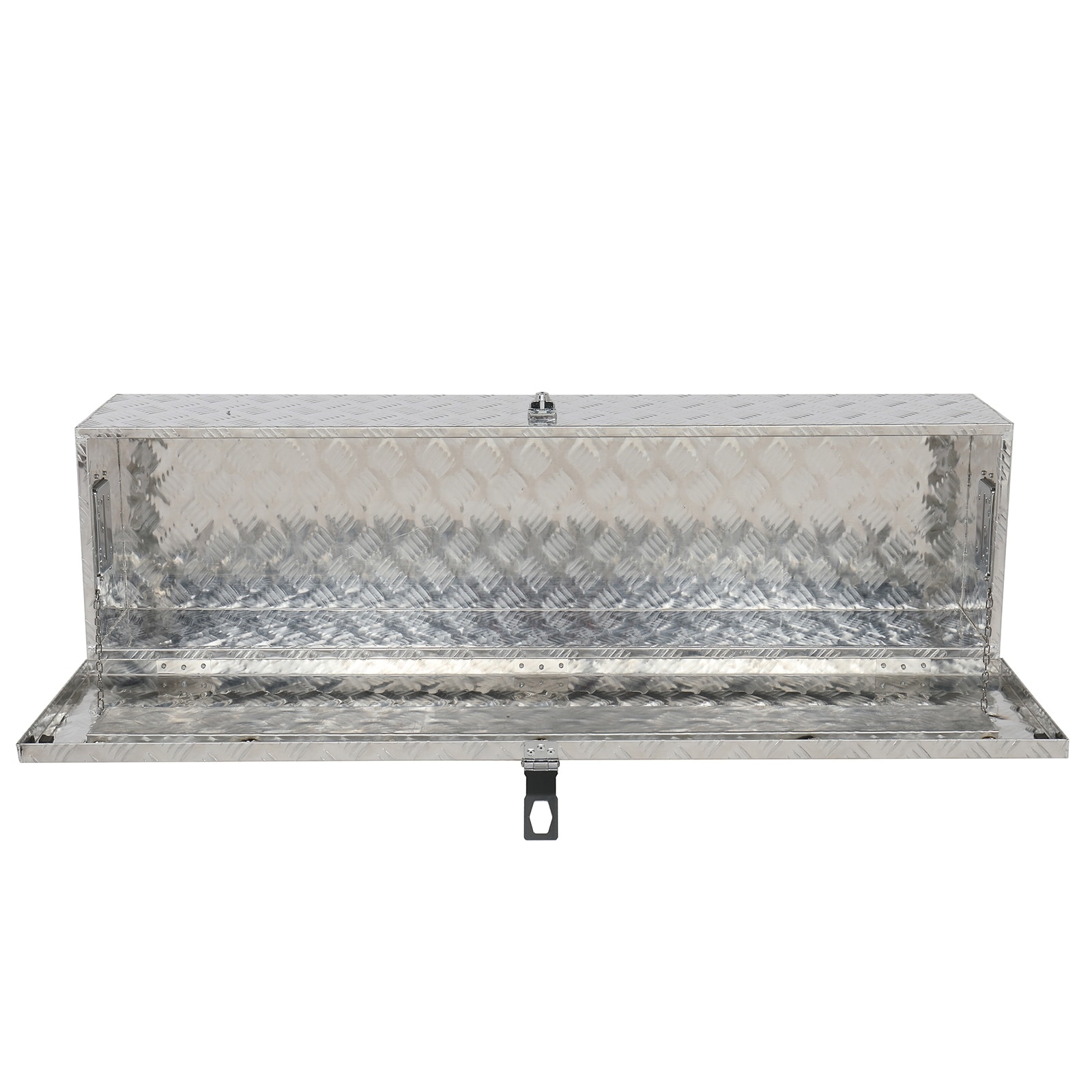 50" Elegant 5-Strips Pattern Aluminum Toolbox Silver