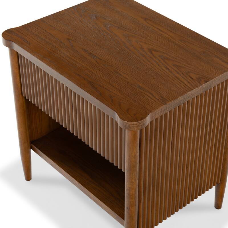 SAFAVIEH Couture Shelbie 1-Drawer Reeded Nightstand, Fully Assembled