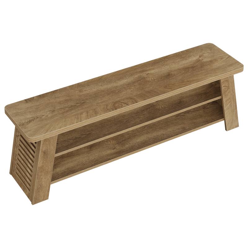 Entryway Shoe Bench with Storage Shelf, Dining Bench, Wooden End of Bed Bench for Bedroom, Living Room, Mudroom, Hallway, Foyer