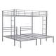 preview thumbnail 12 of 11, Full Over Twin & Twin Bunk Bed with Guardrail, MDF Shelf, Space-Saving Design, Silver