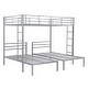 preview thumbnail 13 of 12, Full over Twin&Twin Size Bunk Bed with Built-in Shelf, Silver