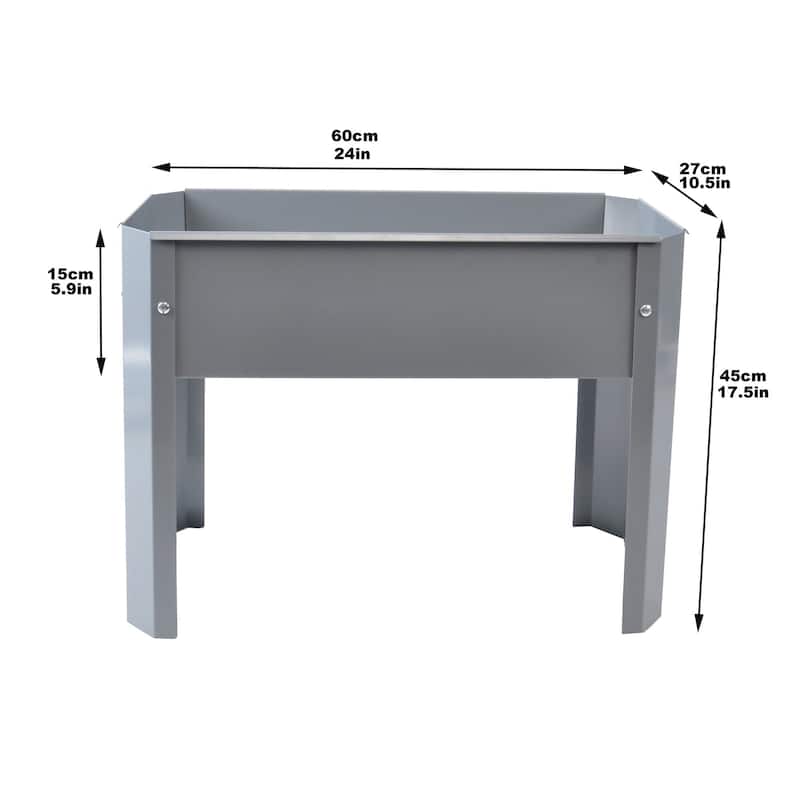 Steel Elevated Garden Bed Metal Elevated Outdoor Flowerpot Box (2-Pack)