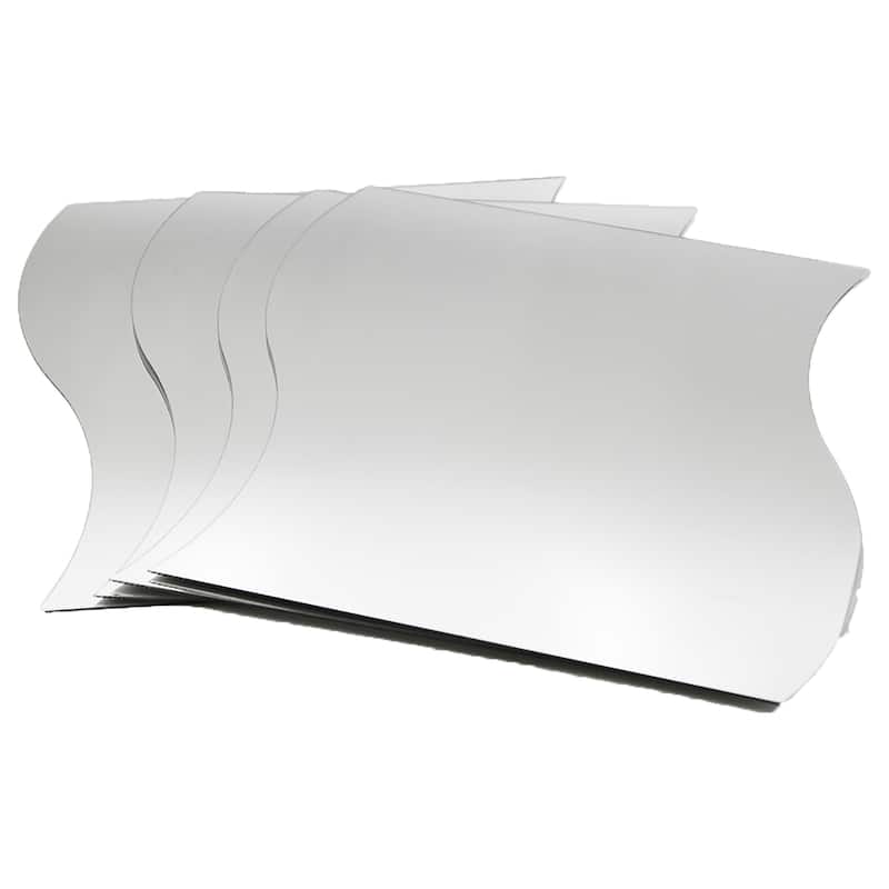 Big Decorative Wall Self Adhesive Shaped Mirrors - Set of 4 - Wave