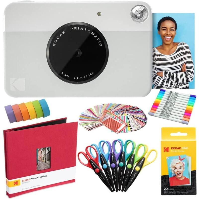Kodak Printomatic Instant Print Camera, All-in-Bundle with Zink Paper, Photo Album & More - N/A