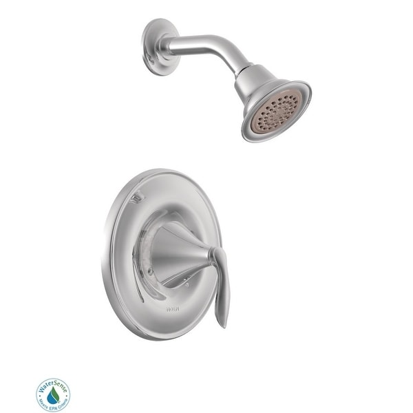 Moen T62132EP Single Handle Posi-Temp Pressure Balanced Shower Trim with Shower Head from the Eva Collection (Less Valve)