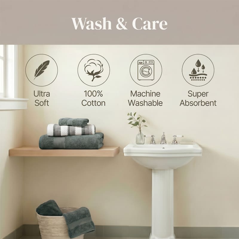 Modern Threads Pax 6-Piece Yarn Dyed 100-Percent Cotton Towel Set