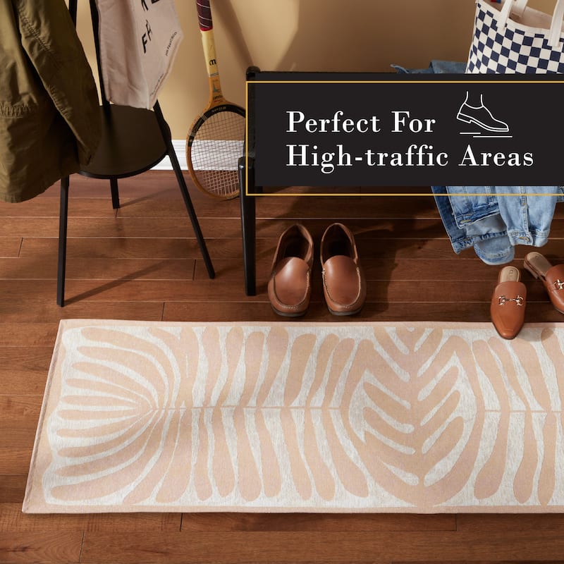 TOWN & COUNTRY LUXE Livie Matisse Cutout Everwash Washable Non-Slip Backing Kitchen Mat