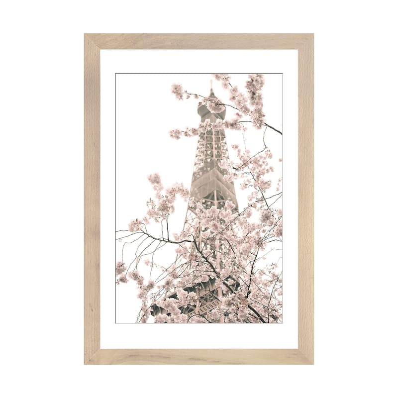 iCanvas "Eiffel Tower And Cherry Blossoms" by Caroline Mint PFA - Natural - 24x16x1