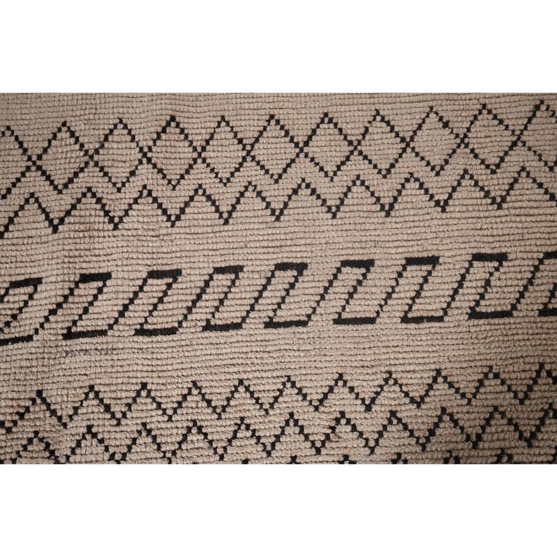 Ivory Moroccan Oriental Area Rug Hand-Knotted Wool Carpet - 8'10"x 12'3"