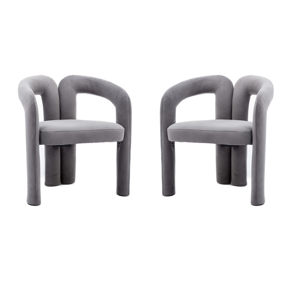 Velvet Upholstered Unique Designed Accent Side Chair（set of 2）