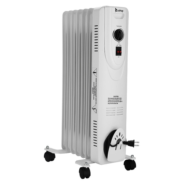 Oil-Filled Radiator Space Heater, Quiet 1500W, Adjustable Thermostat, 3 Heat Settings, Energy Saving. Opens flyout.