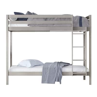 CraftPorch Modern Twin Over Twin Size Wooden Bunk Bed