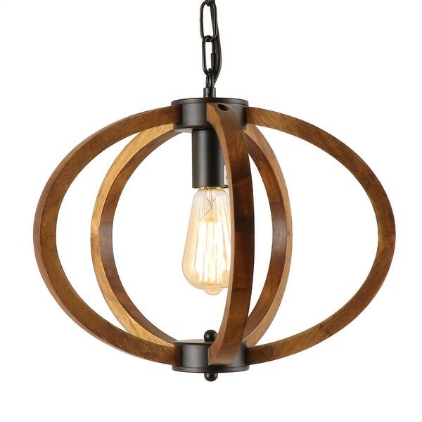 Anmytek Wooden Kitchen Island Pendant Light Rustic Edison Hanging Light