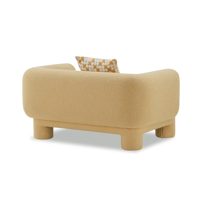 Furniture of America Nyxel Modern 2-Piece Yellow Fabric Sofa Set with Pillows