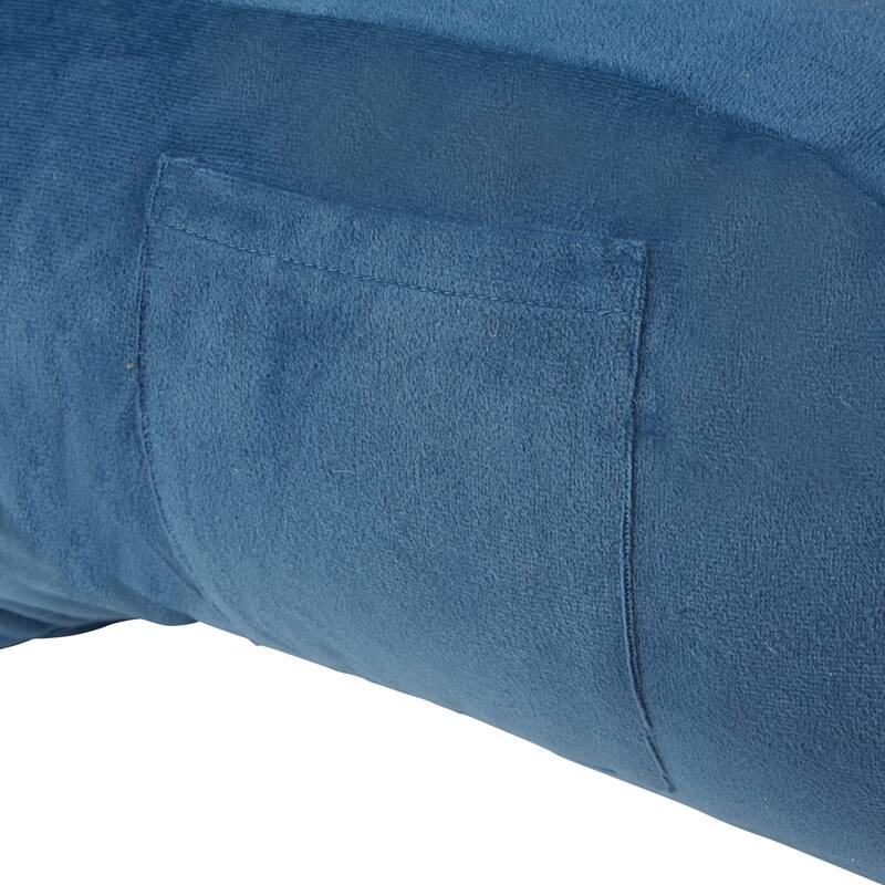 Klear Vu Velour Bed Rest Back Support Pillow with Pocket and Handle