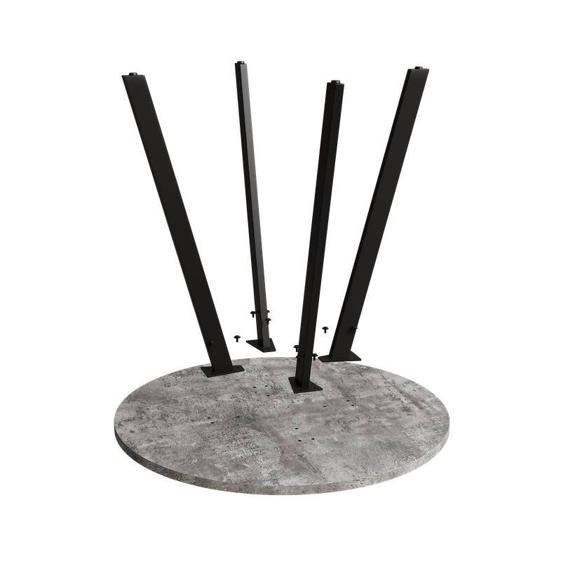 Modern minimalist 31.5 inches circular dining table, gray cement texture