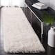SAFAVIEH Handmade Venice Shag Djenka 3-inch Thick Rug - 2'3" x 6' Runner - Pearl