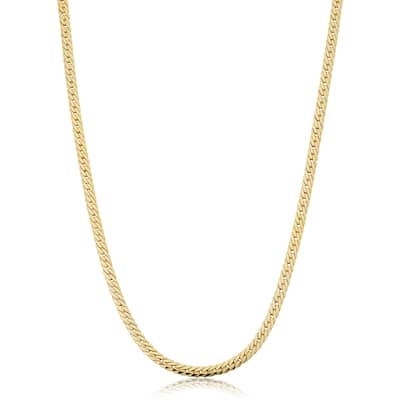 14k Yellow Gold Filled 3.9mm Curb Chain Necklace for Men and Women