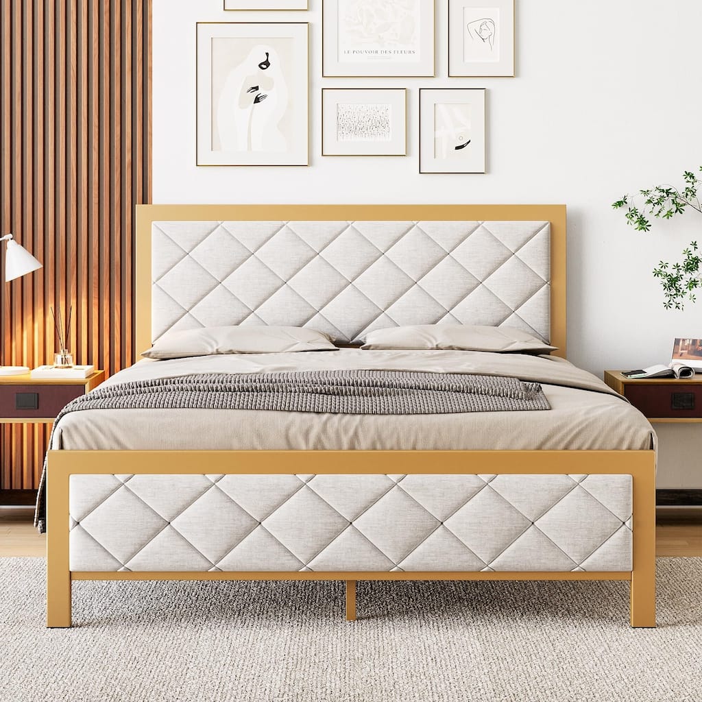 Composite Cotton Press Thread Soft Wrapped Bed Frame