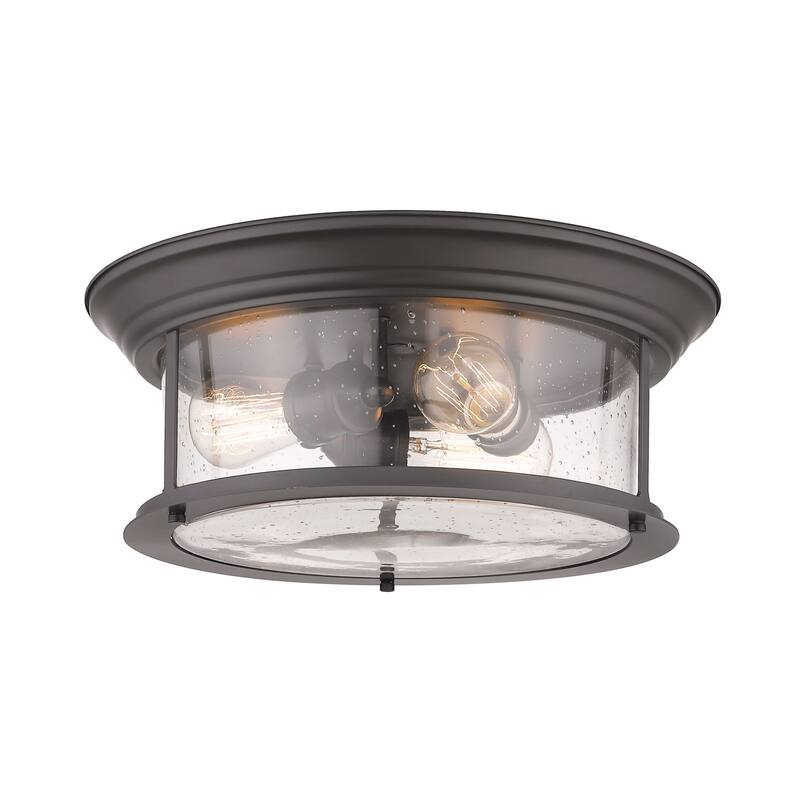 Bellevue Hughen 3 Light 16" Wide Flush Mount Drum Ceiling Fixture - Bronze