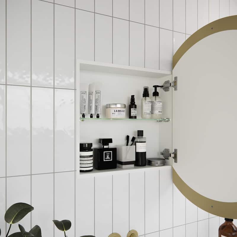 One Door Steel Frame Round Shape Medicine Cabinet