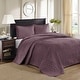 preview thumbnail 121 of 132, Madison Park Mansfield Reversible Oversized 3-piece Solid Texture Bedspread Quilt Set with Matching Shams