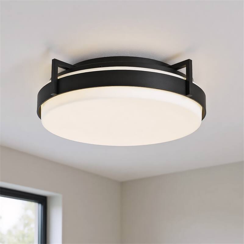 12 inch Integrated LED Flush Mount - Black