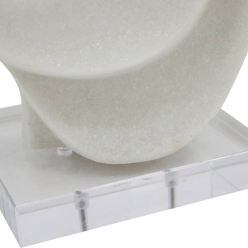Sagebrook Home 15" Laila Statuary in White, Exquisite Resin and Acrylic Modern Sculpture for Home Decor - 14" x 6" x 15"