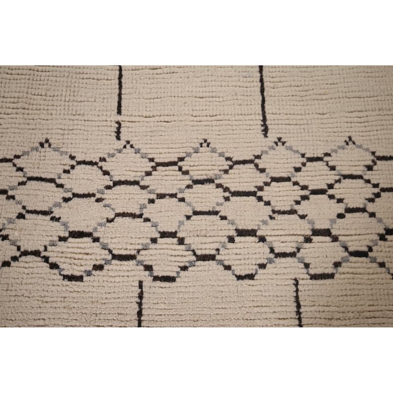 Moroccan Oriental Area Rug Handmade Stripe Wool Carpet - 5'11"x 10'0"
