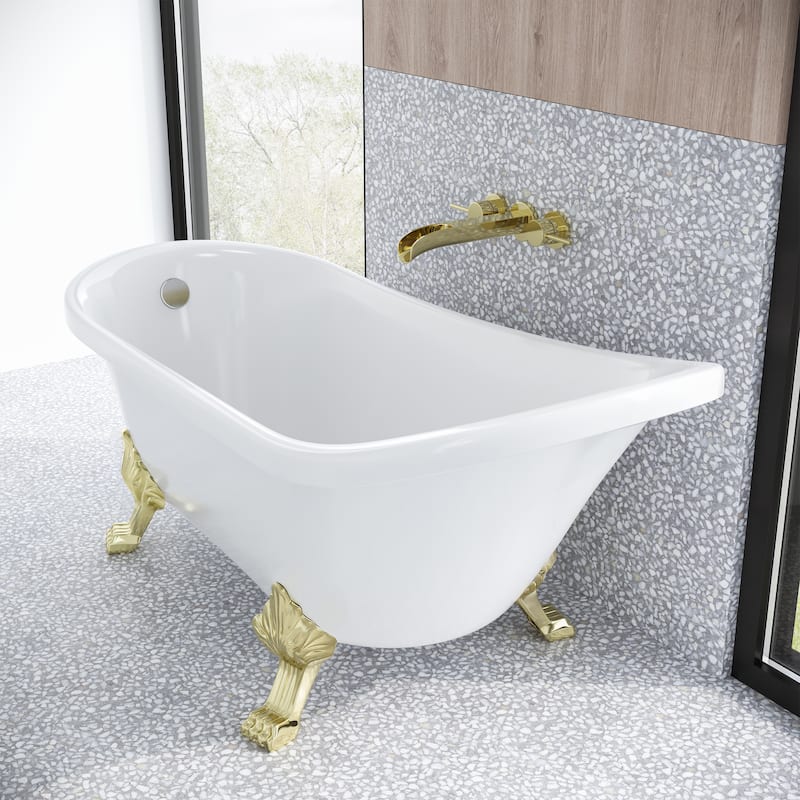 Caché Single Slipper, Clawfoot Soaking Acrylic Bathtub