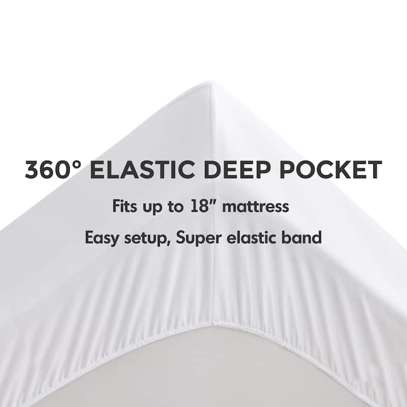 Madison Park Harmony Deep Pocket Waterproof Mattress Pad - White