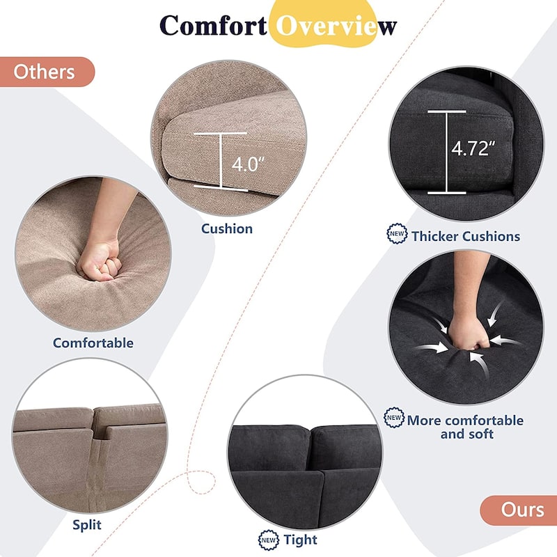 Futzca Modern Convertible Sectional Sofa L-Shaped Couch